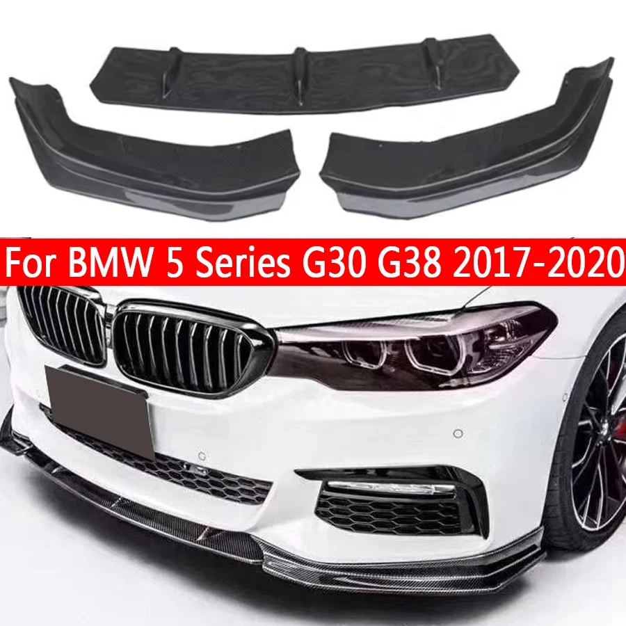 For BMW 5 Series G30 G38 520i 540i 530 2017-2020 Carbon Fiber Car Front Bumper Diverter Spoiler Diffuser Front lip chin body kit