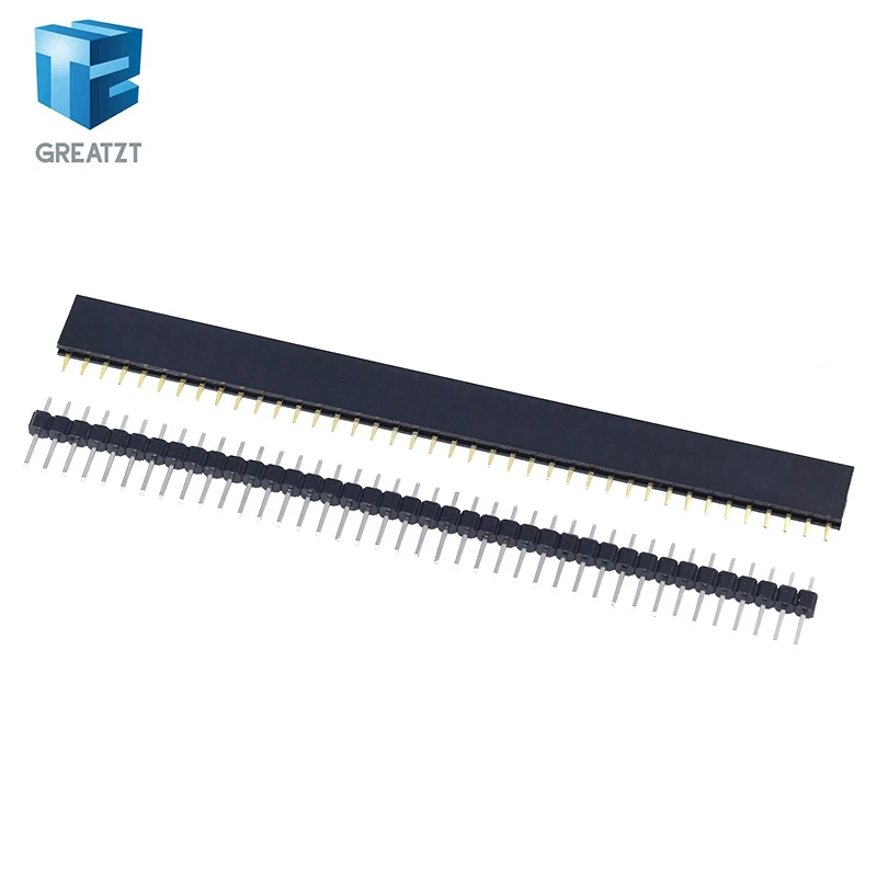 20 Stück 10 Paar 40 Pin 1x40 einreihige männliche und weibliche 2,54 zerbrechliche Stiftleiste PCB JST-Steckerleiste für Arduino Schwarz
