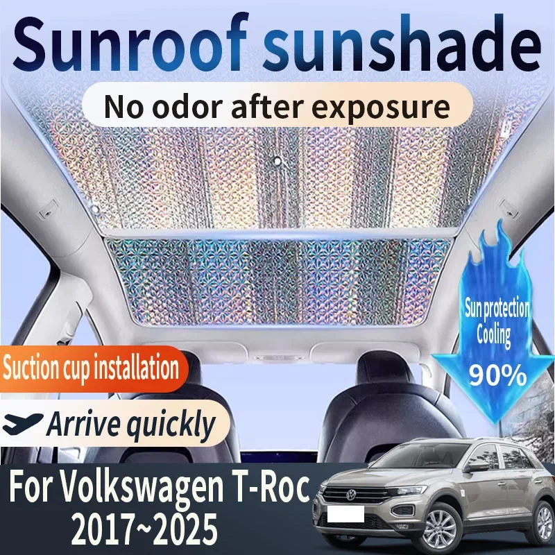 Auto Part For VW Volkswagen T-Roc A11 D11 2017~2025 Car Sunroof Sunshade 2X Heat Insulation Sun Protection Cooling Accessories