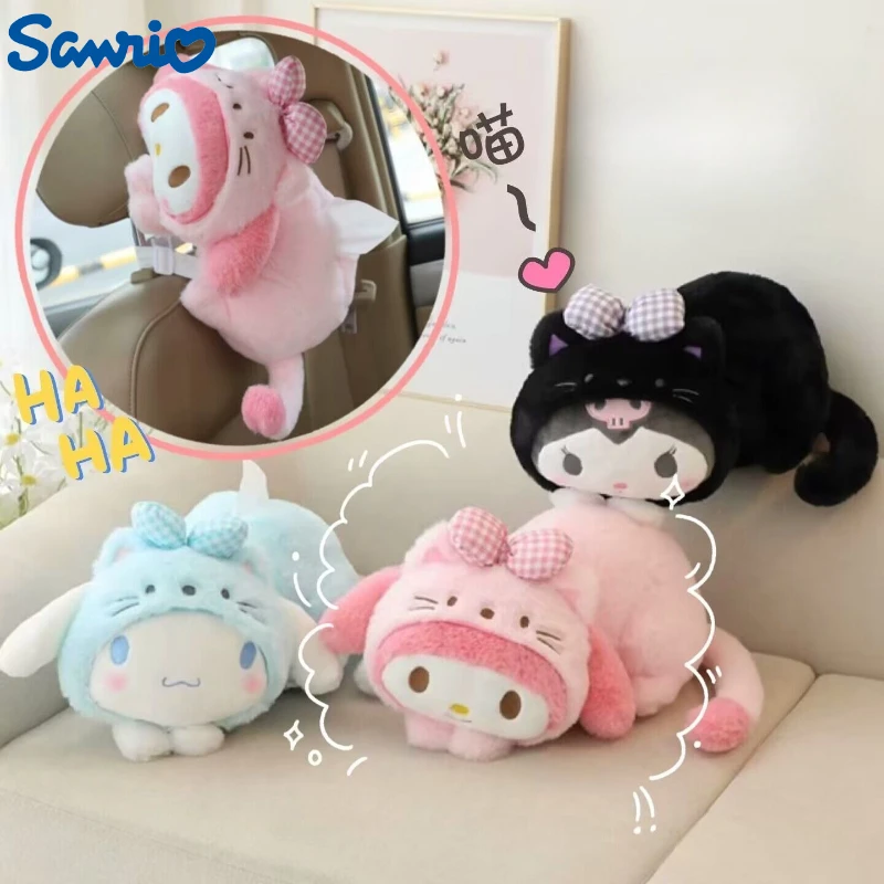 

Sanrio Hello Kitty плюшевая коробка для салфеток Kawaii аниме мультфильм аксессуары для вышивки кукла бумажная коробка автомобиль домашний подарок