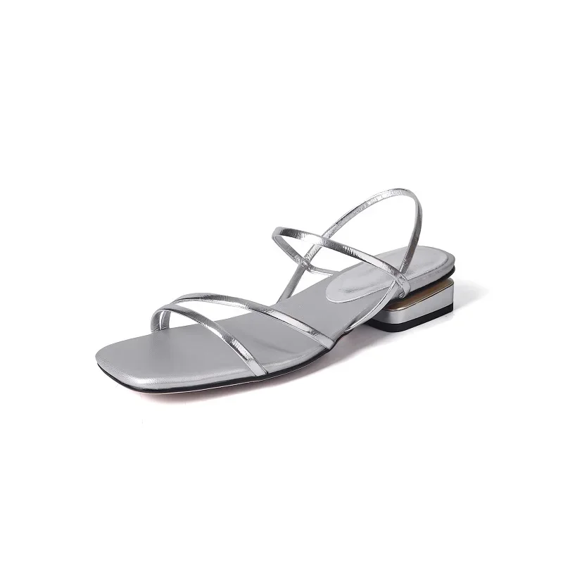 

Женские сандалии 2024, лаконичные стильные сандалии с узкими ремешками для девочек, женские элегантные летние сандалии зеленого и серебристого цвета