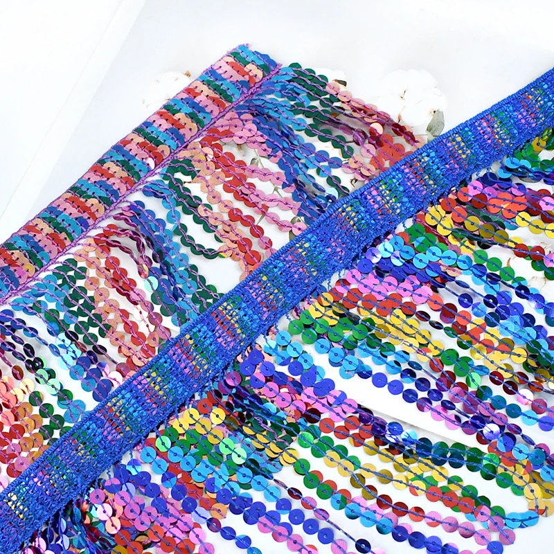 

2/4Yards 16cm Sequin Fringes Tassel Latin Dress Party Costume Lace Trim Decorative Trimmings Tassels Fringe Sewing Accessories