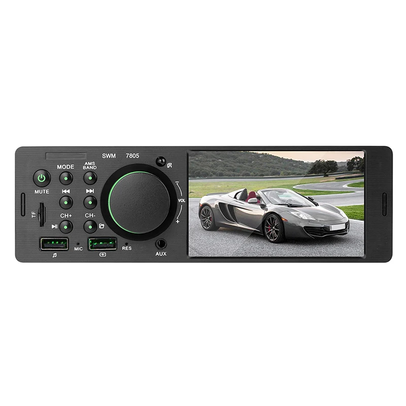 

4.1'' Bluetooth-compatible Stereo in-Dash Single DIN Head Unit Receiver Power Amplifier System w/Hands-Free Calling, Video Play