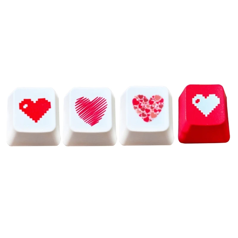 T8WC Game Keyboard Keycap PBT OEM  Directions Keycaps for Mechanical Keyboard Replacement Part Keycaps Heart Shaped