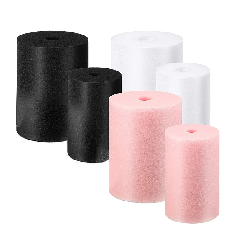 LICG 6 Pcs Cup Turner Foam Tumbler Inserts For 3/4 Inch PVC Pipe Tumbler 10 Oz To 40 Oz Tumblers Crafting (Black/White/Pink)