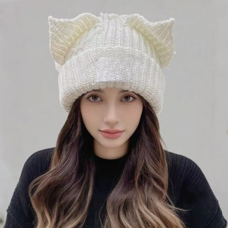 

Men and Women's Autumn and Winter Solid Color Warm Thick Knitted Hat Cute Hoodie Niche Design Hip-hop Personalized Cold Hat