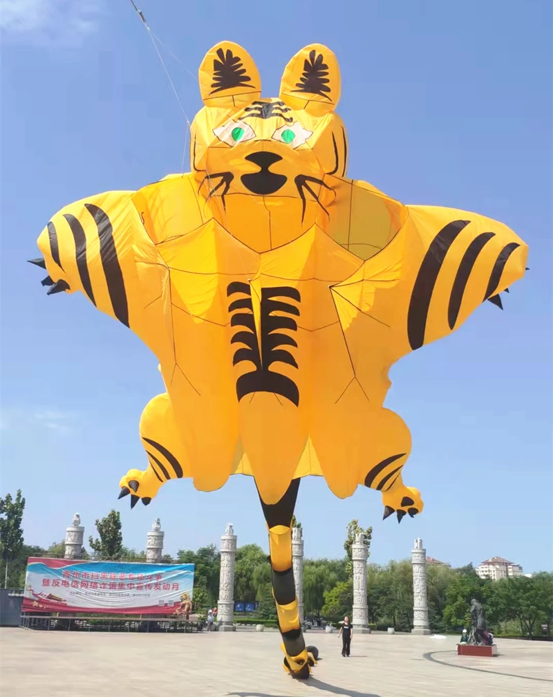 free shipping 12m large tiger kite flying for adults kite flying profesional drachen aufblasbar kite parapente equipments fun