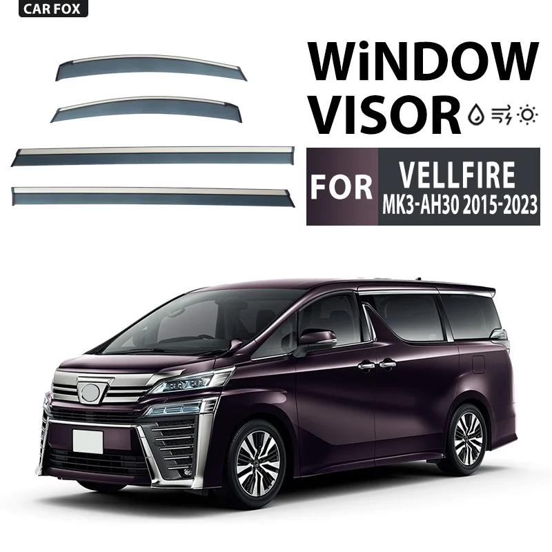 

For Vellfire AH20 AH30 AH40 2009-2024 Plastic Window Visor Vent Shades Sun Rain Deflector Guard For Vellfire AH20 AH30 AH40