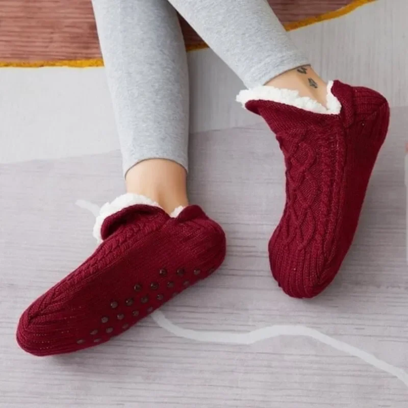 Indoor Non-slip Thermal Socks Winter Padded And Thickened Floor Socks Stockings Home Men's and Women's Shoe Cover Socks