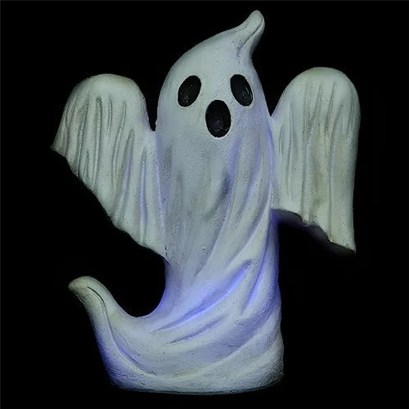 Halloween Ghost Pumpkin Figurines Rustic Resin Ghost Halloween Statue Pumpkin Figurines Novelty Halloween Decorations A