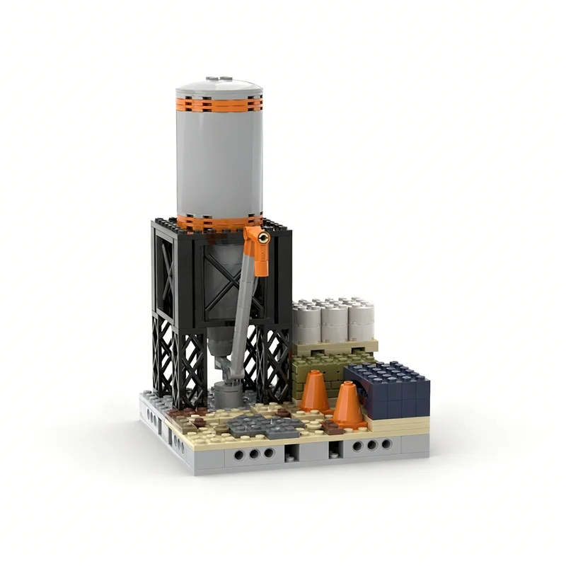 176 pz MOC Città Costruzione Cemento Silo Paesaggio stradale modulare Modello Building Blocks Regali di Natale Giocattolo Idea creativa Educazione