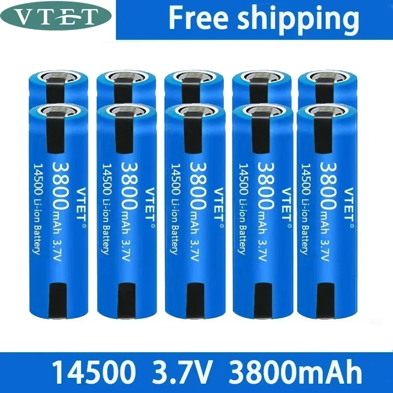 2024 14500Battery 3.7V AA 3800mah Lithium Ion Battery, with Welding, for Electric Toothbrush, Razor, Barber Rechargeable Battery