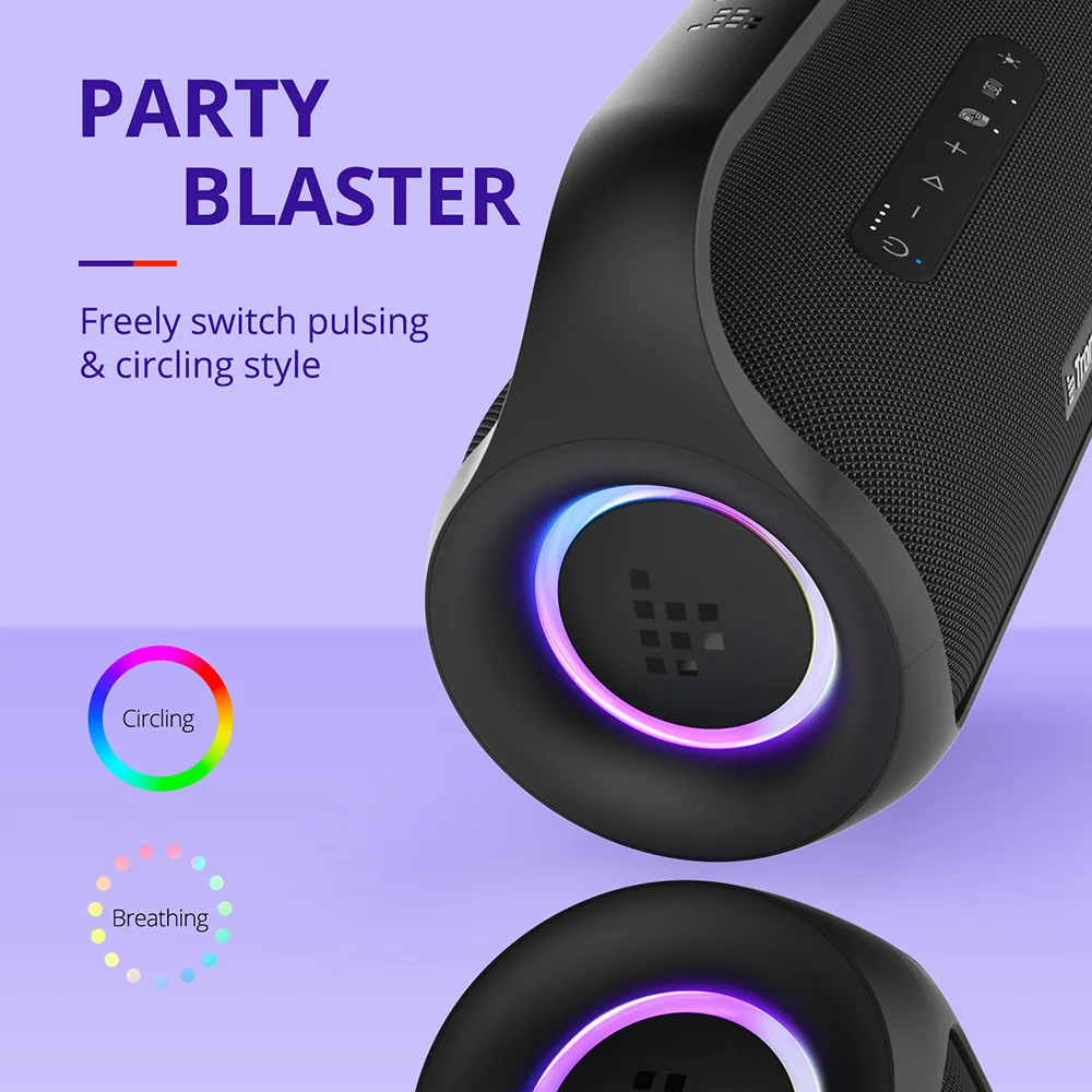 Tronsmart Bang Mini-Lautsprecher, 50 W, tragbarer Party-Lautsprecher mit Bluetooth 5.3, Stereo-Sound, NFC-Verbindung, integrierter Powerbank