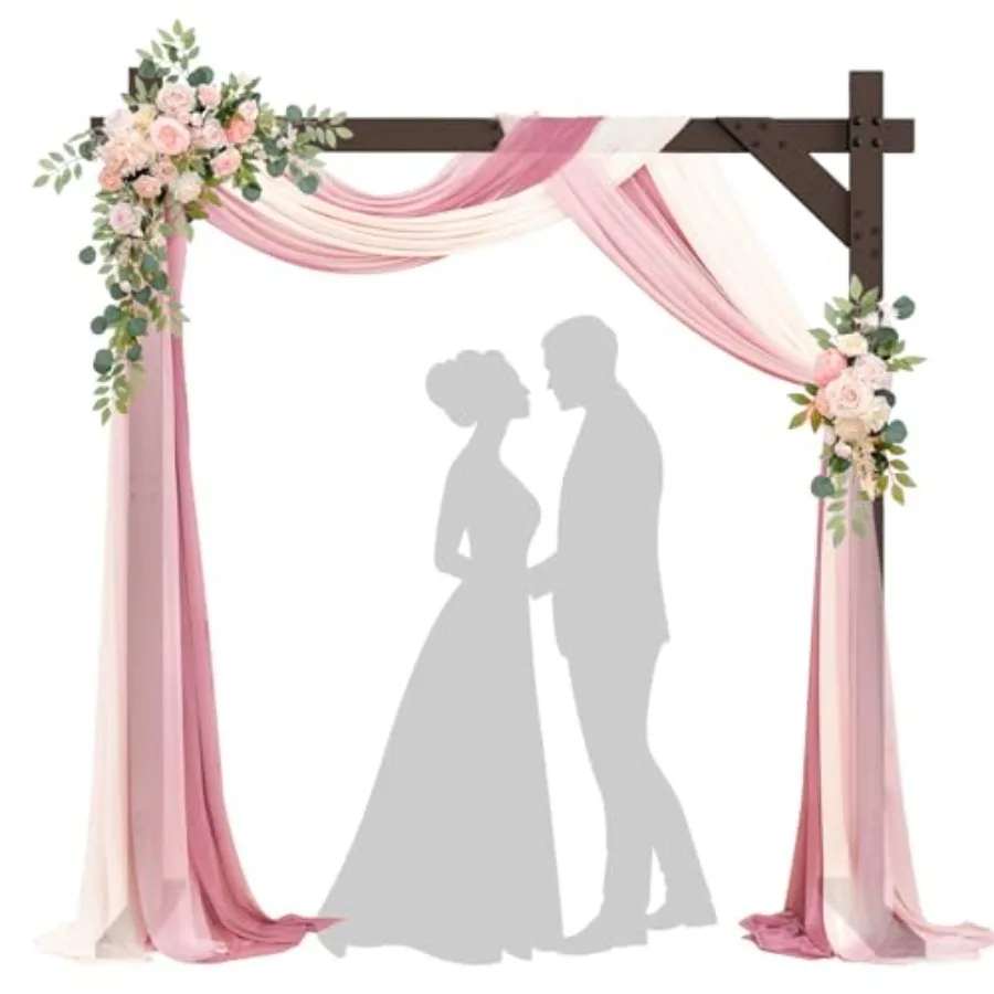 

7.48FT Wooden Wedding Arch Frame, Wood Square Arch Backdrop Stand Wedding Arbor for Ceremony and Outdoor Lawn Decorations