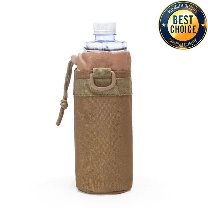 Портативная сумка для бутылки с водой MOLLE из нейлона 1000D, тактический чехол с регулируемым шнурком для активного отдыха на природе