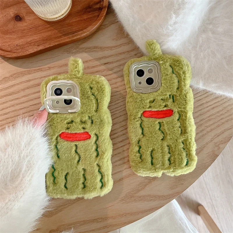 Cute Warm Winter Plush Soft Phone Case Cover for Huawei Mate 60 Pro Mate 50 40 30 Pro Fluff Toy Camera Protect Back Cover Cases