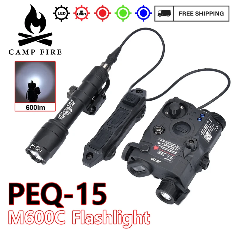 PEQ15 Nylon Version Red Dot Green Blue Laser Aiming Indicator Series Accessory Surefir M600 M600C Flashlight Dual Control Switch