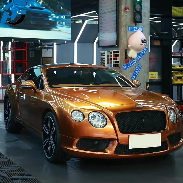 

Factory Direct Super Glossy Liquid Metallic Copper Bronze 1.52x18M/5x60FT PET TPU Polymeric Vinyl Cast Car Wrap Viny Directly