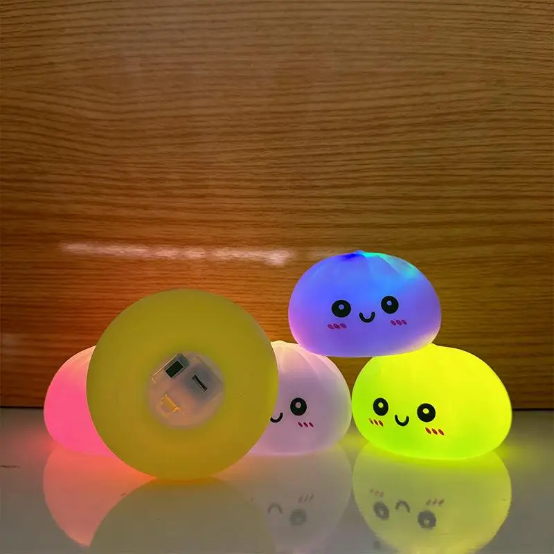 Simulation Steamed Bun Toy Night Light Soft Dumplings Soft Steamer Birthday Gift Prank Props Colorful Dumpling Toy Gifts