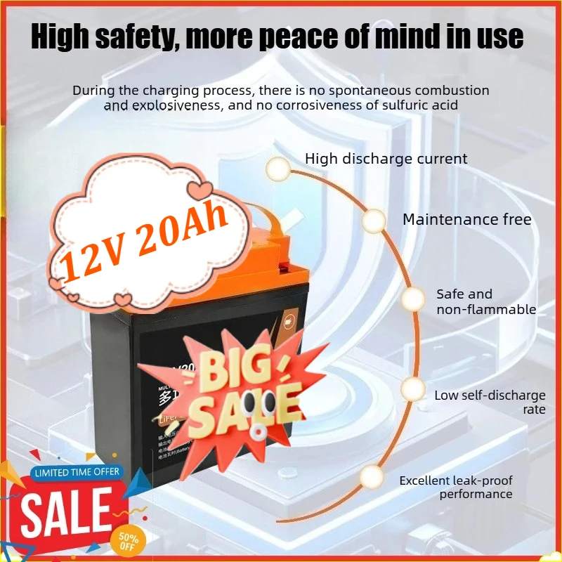 

4S1P Lithium LiFePO4 Battery 12V 20Ah Built-in Intelligent BMS System Perfect for RV,Trolling Motor,Solar Power System Golf Cart