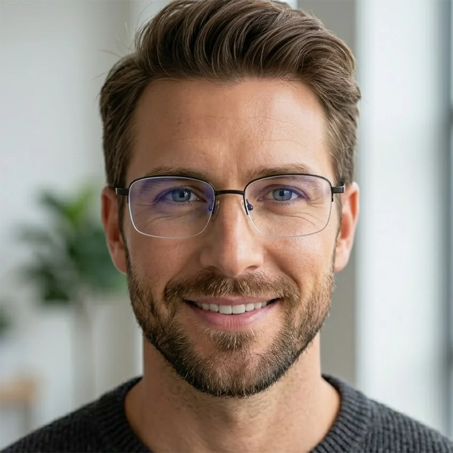 Men Women Classic Half Frame Reading Glasses Clear Lens Comfortable Wear Flexible Temples Light Frame Suitable Home  Office Gift