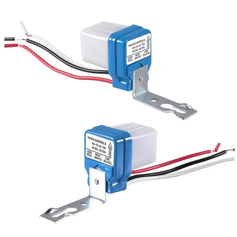 [B17B!】 2Pcs Automatic Auto On Off Photocell Street Light Switch DC AC 24V
