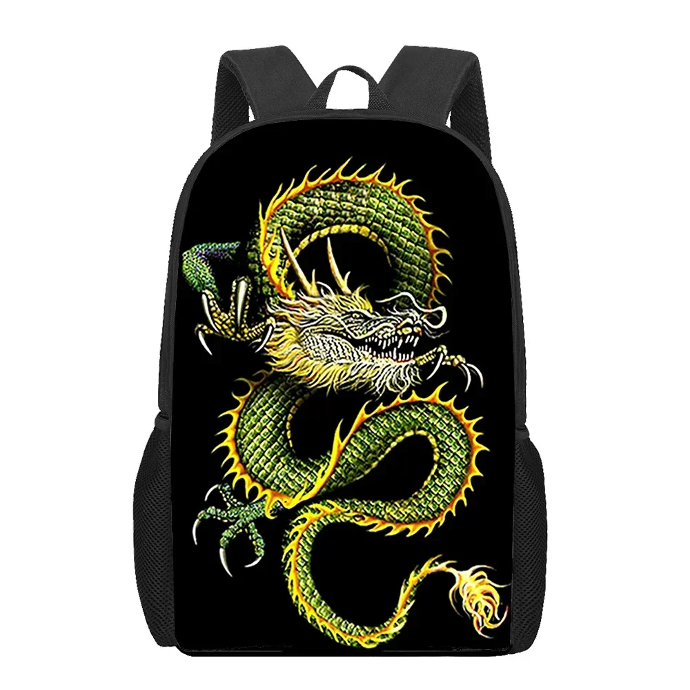 Chinese Dragon 3D Printed Book Bag Men 16 Inch Backpack for Teenage Boys Kindergarten Bagpack Children Mochila School Bag Custom