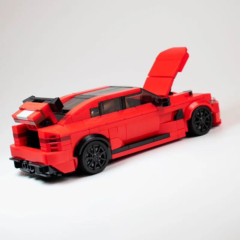 MOC Alfas Romeos Giulia GTAm Sports Car Building Blocks Super Speed Racing Vehicle Bricks Garage Toys Gifts For Children Boys