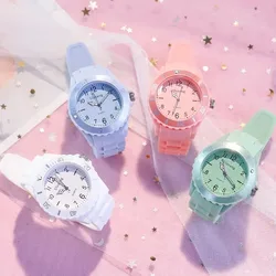 Kids Exam Watch Children's Watches Boys and Girls Sport Fall-proof Colorful Jelly Watch Quartz Wristwatch Clock Reloj Infantil