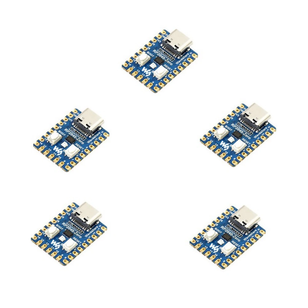 

Waveshare 5 Pcs RP2040-Zero RP2040 for Raspberry Pi Microcontroller PICO Development Board Module Dual-Core Cortex M0+ Processor