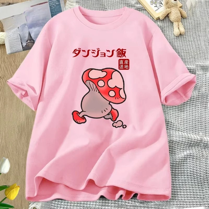 Delicious in Dungeon Mushroom T-shirts Women Men Short Sleeve Tshirt Cotton Unisex O Neck Casual Tee Shirt Womans Clothing Tops