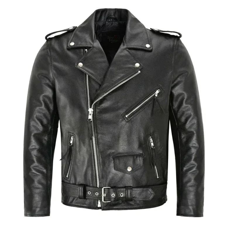 Men's PU Leather Motorcycle Jacket, Slim Fit Coat, Fashion