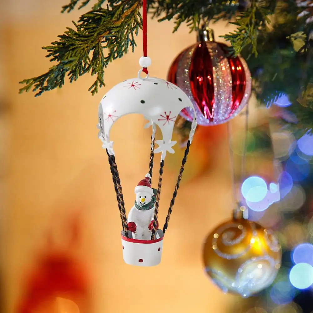 Retro Style Ornament Long-lasting Decoration Festive Hot Air Balloon Christmas Ornaments Wrought Iron for Home for Holiday