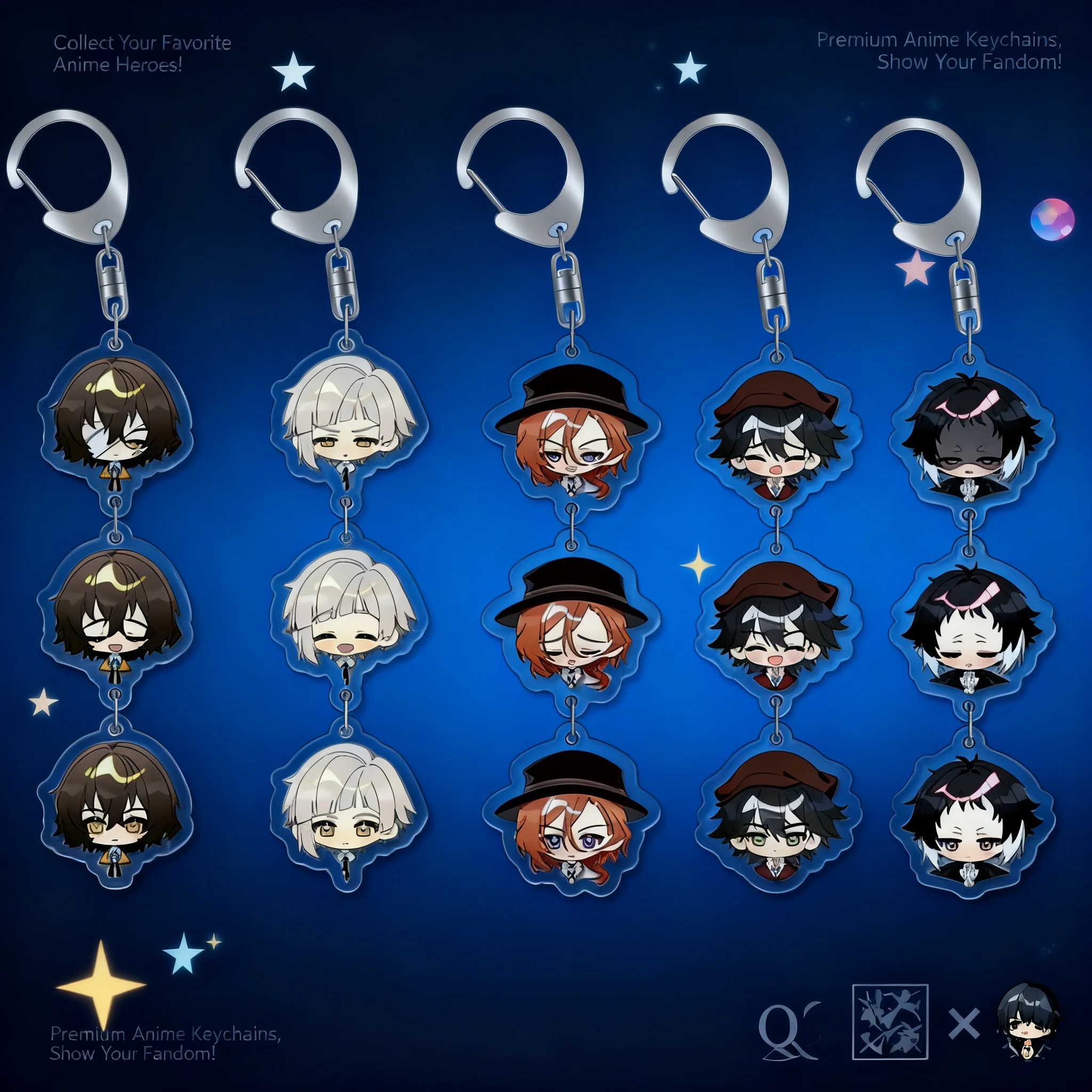 

Anime Goods Bungou Stray Dogs Nakajima Atsushi Acrylic Keychain Pendant Three Piece Set In Stock Layered Design