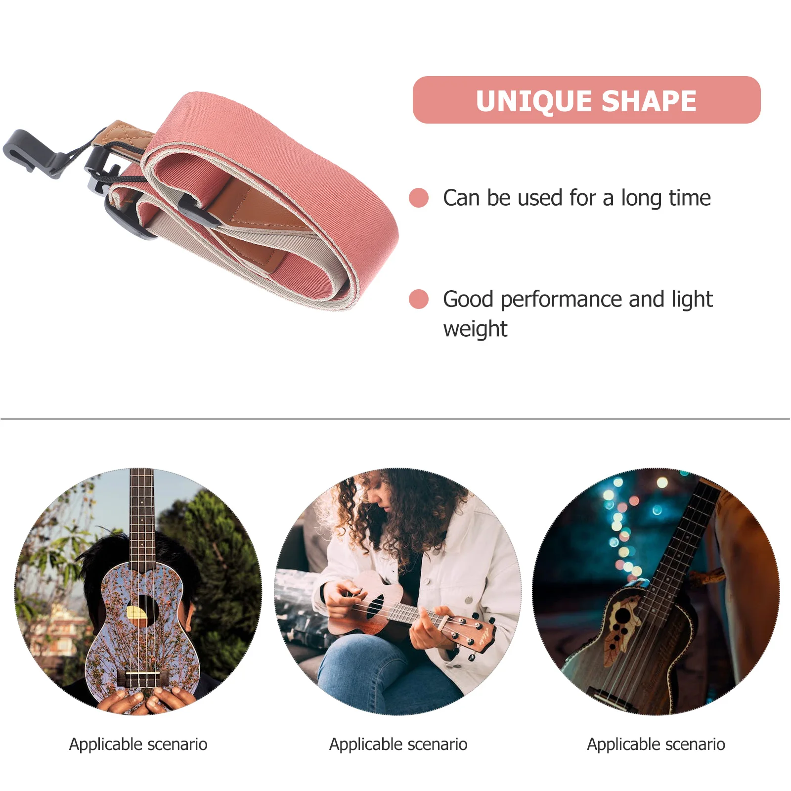 

Ukulele Strap Kids Belt Ukelele Shoulder Accessories Pink Oxford Cloth Child