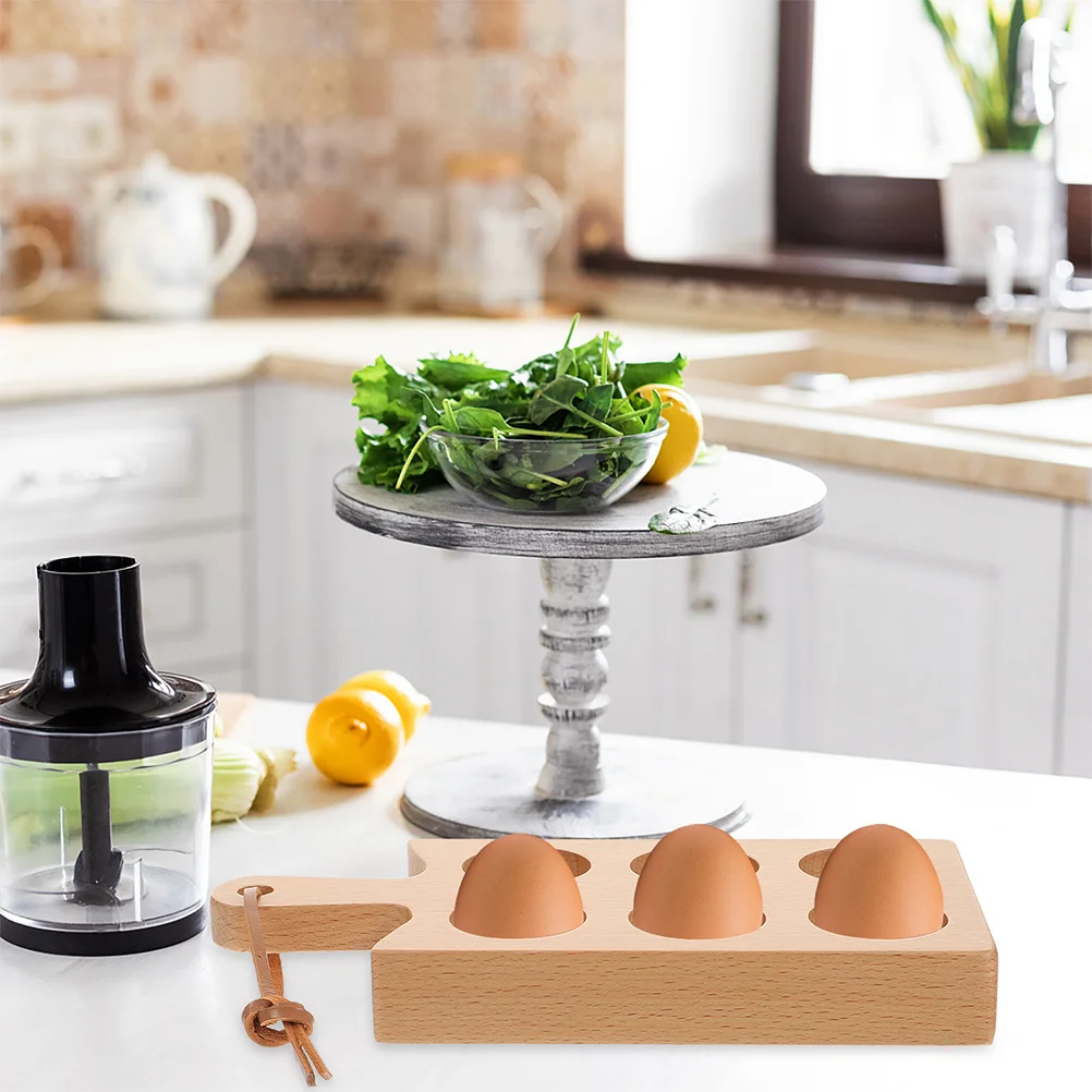 

Simple Wooden Egg Rack Sturdy Egg Storage Base with Protective Design Ideal for Refrigerator Or Countertop Use