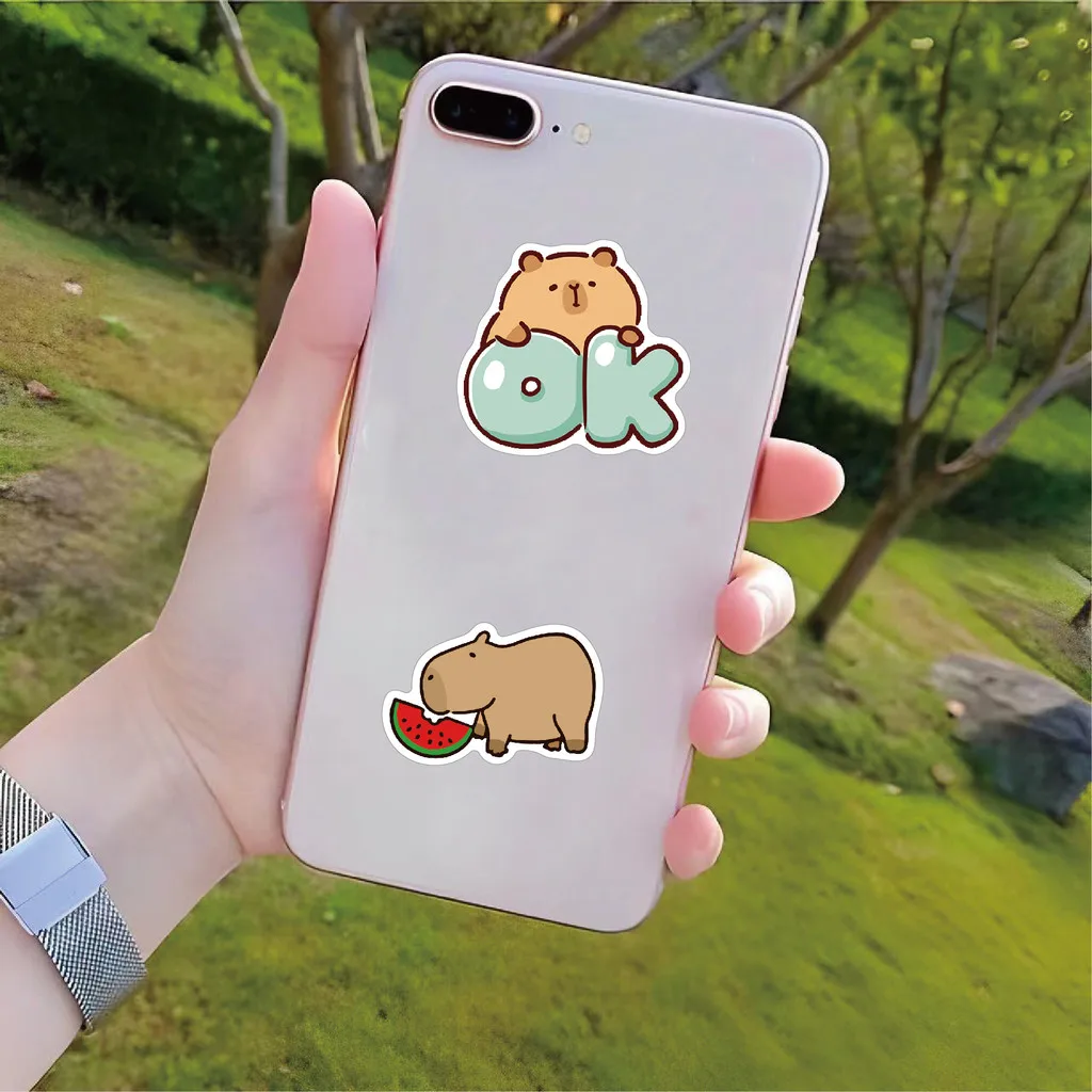 50 folhas de adesivos capivara não tóxicos para crianças – decalques ecológicos de PVC para escola DIY artesanato BulingBulingStickers Store