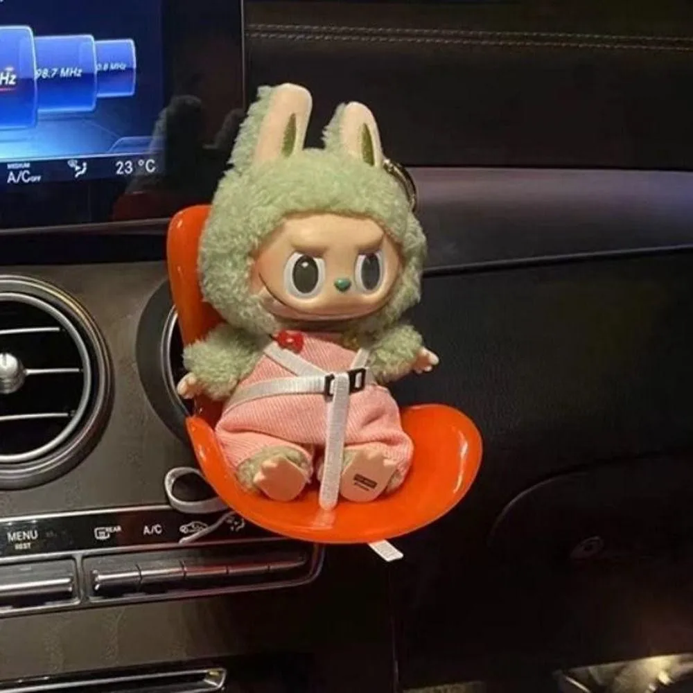 Car Doll Safety Seat for OB11 Labubu Cartoon Chair Model for Labubu Car Seat Outlet Decor for Labubu Doll Car Interior Styling