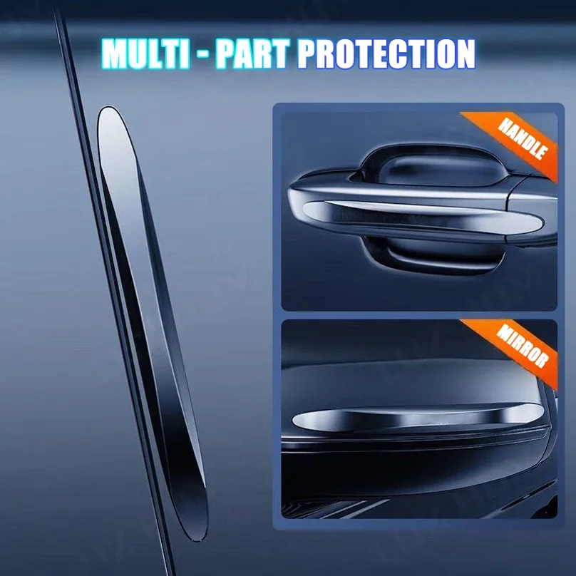 4Pcs Car Door Edge Guard Flexible PVC Side Door Protector Waterproof Self Adhesive Anti-Collision Protection Strip Universal