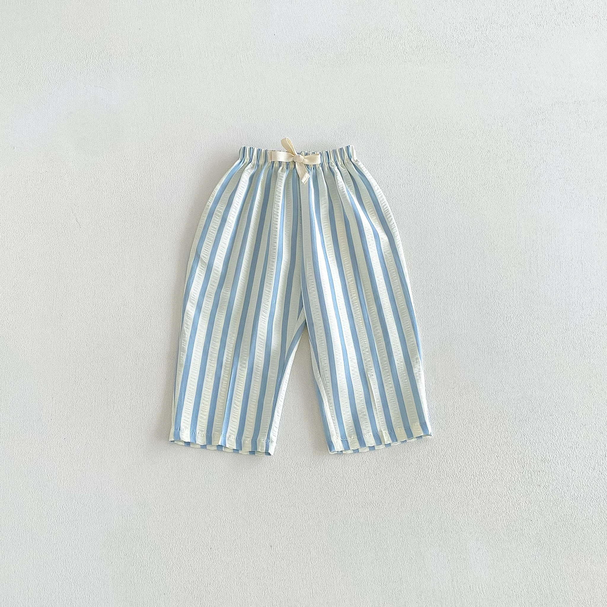 

Little Kids Summer Striped Pants Easy To Match Various Tops Baby Infant Trousers Toddler Daily Wear Popular Simple Thin Pants