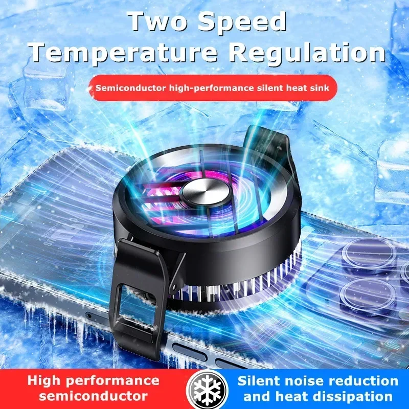 

GT30 Smart Phone Semiconductor Back-Clip Radiator for PUBG Game Cooler with RGB Colorful Light Cool Heat Sink for IPhone Android