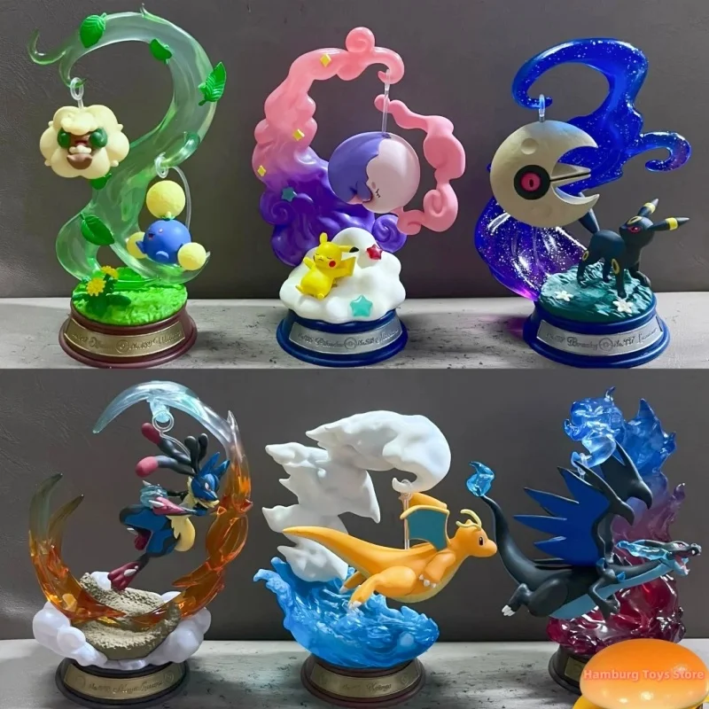 

Re-Ment PokéMon Swing Vignette Figure Collection4 Lucario Mega Charizard X Dragonite Umbreon Original Toys Gift