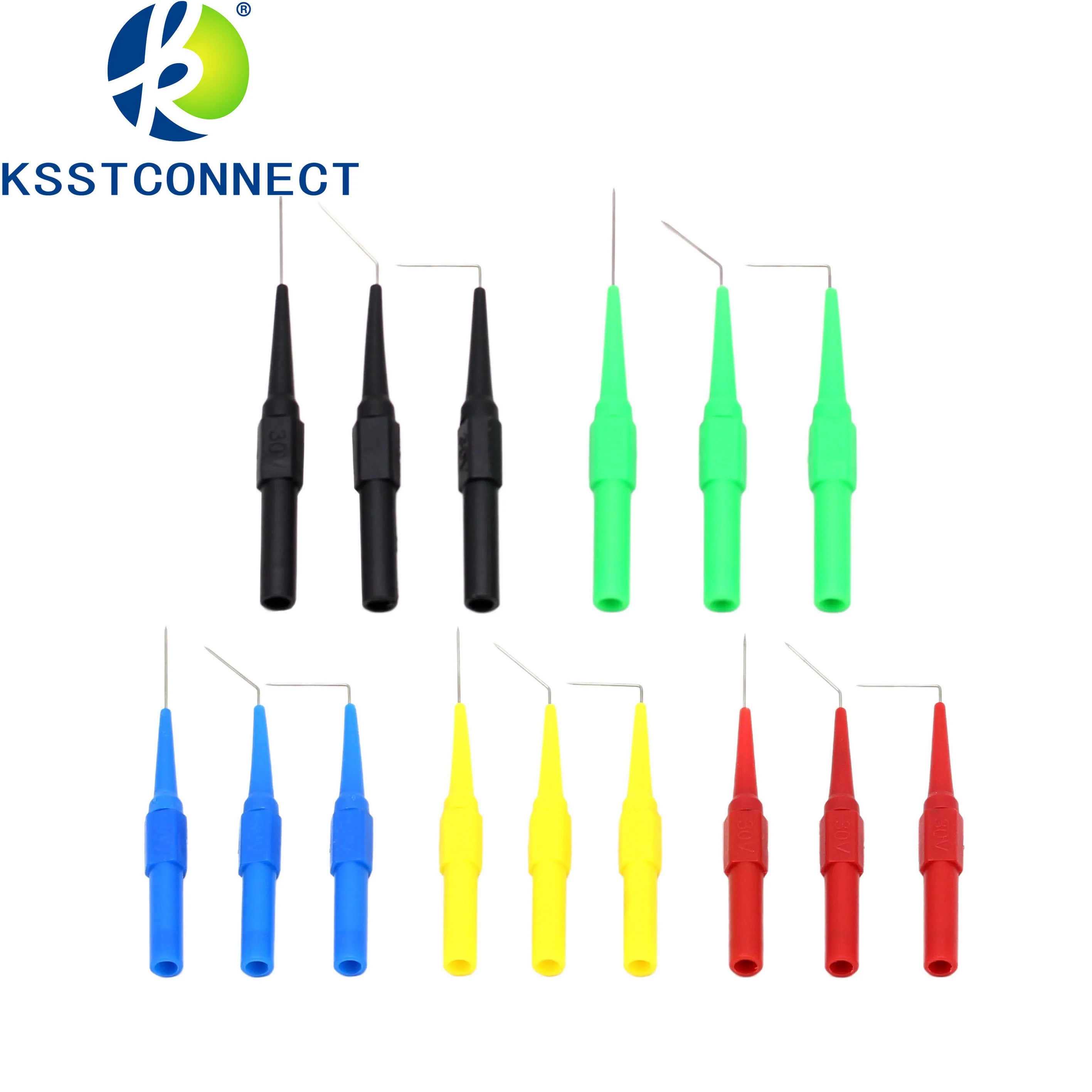 TPC161 15PCS Test Back Probe Kit Puncture Needles with 4mm Banana Socket 0.7mm Tips Automotive Car Repairing Tool