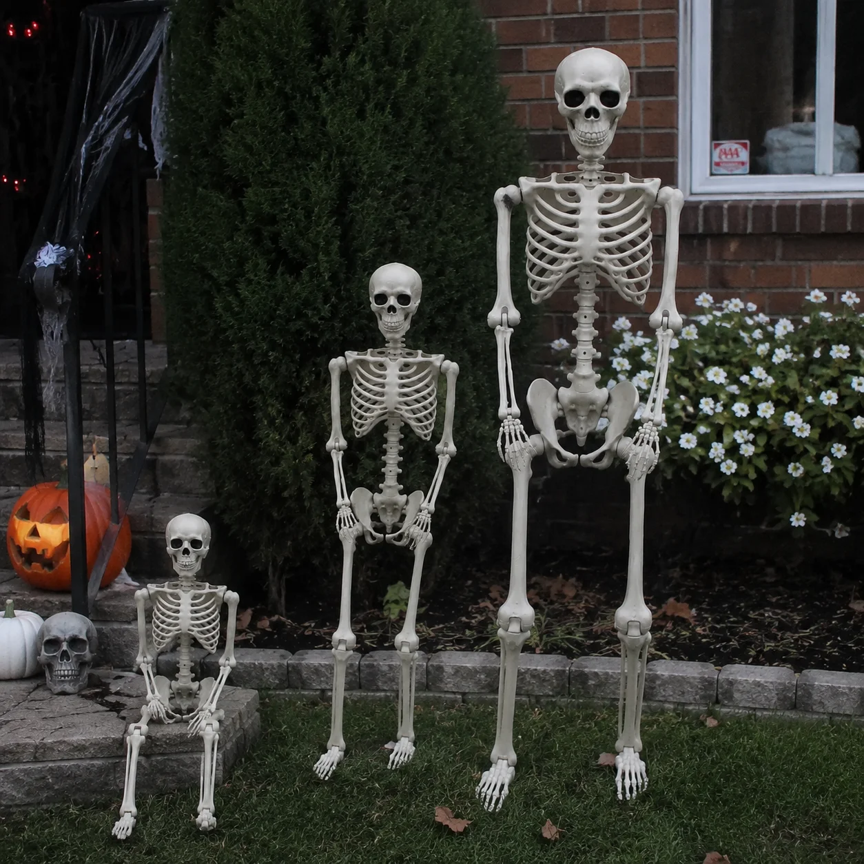 Squelette humain mobile pour Halloween, 90CM-165CM, décoration d'horreur d'halloween, accessoires d'horreur pour maison hantée