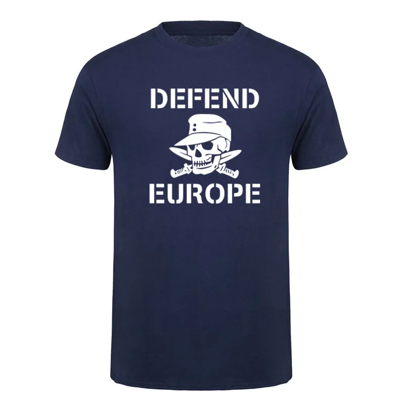 Defend Europe T Shirts Cool Design Unisex Short Sleeve Cotton Streetwear Tops T-Shirt HJ-091