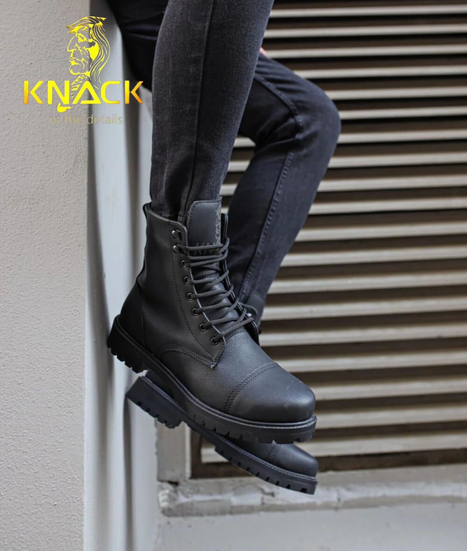 

Knack Men's Motorcycle Ankle Boots Men's Leather Boots Chelsee Man Boots Daily Use Comfortable Breathable Shoes