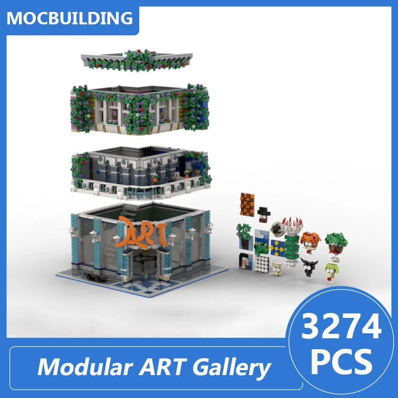 Modular ART Gallery Model Moc Building Blocks Diy Assemble Bricks Architecture Series Creative Display Toys Xmas Gifts 3274PCS