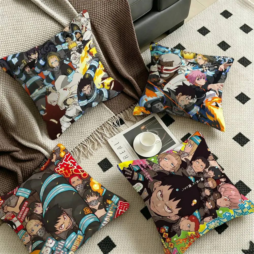 Fire F-Force Anime Pillow Cushion Cover Pillowcase Living Room Sofa Home Decor Customized