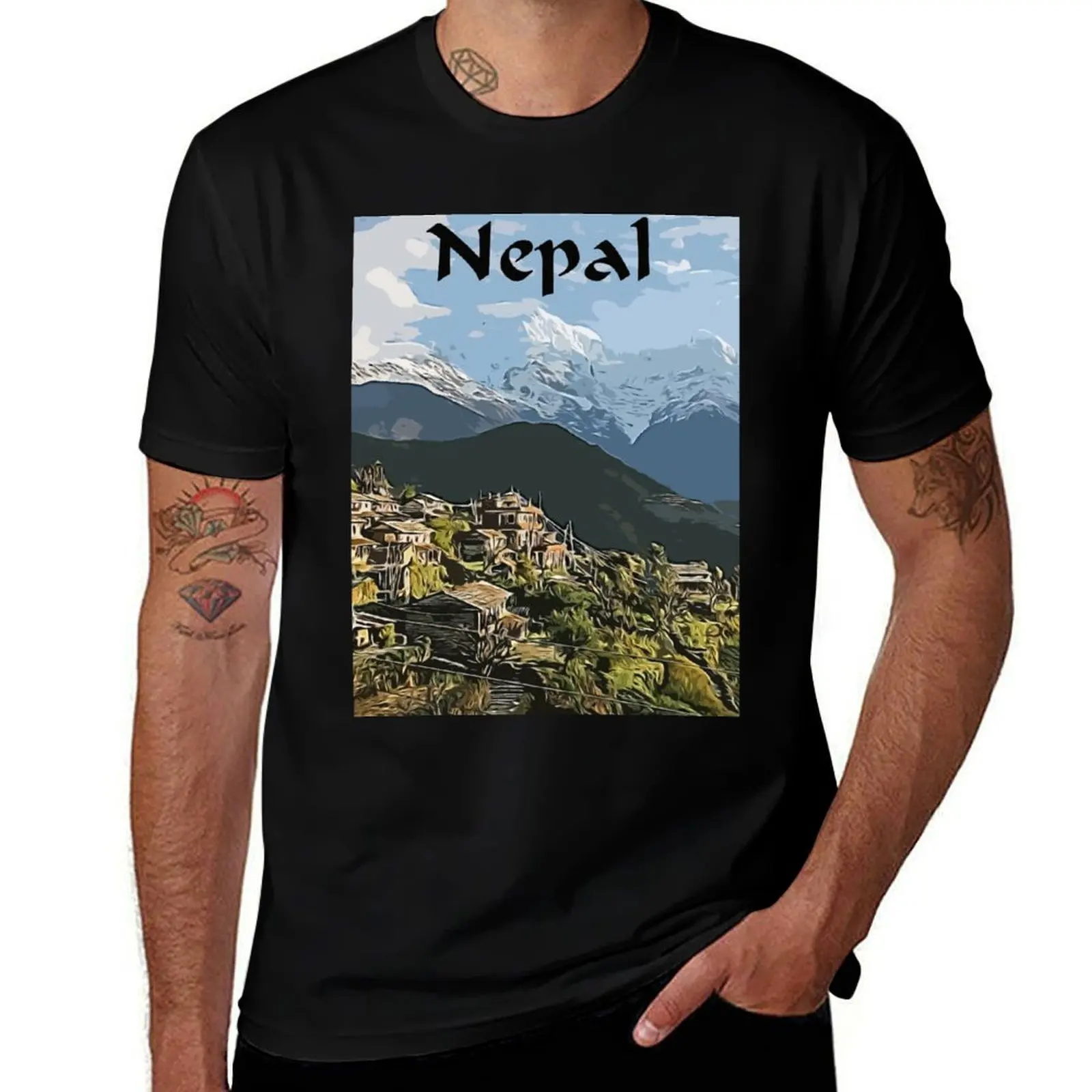 Nepal Travel Vector T-Shirt mens graphic t shirts T-Shirt