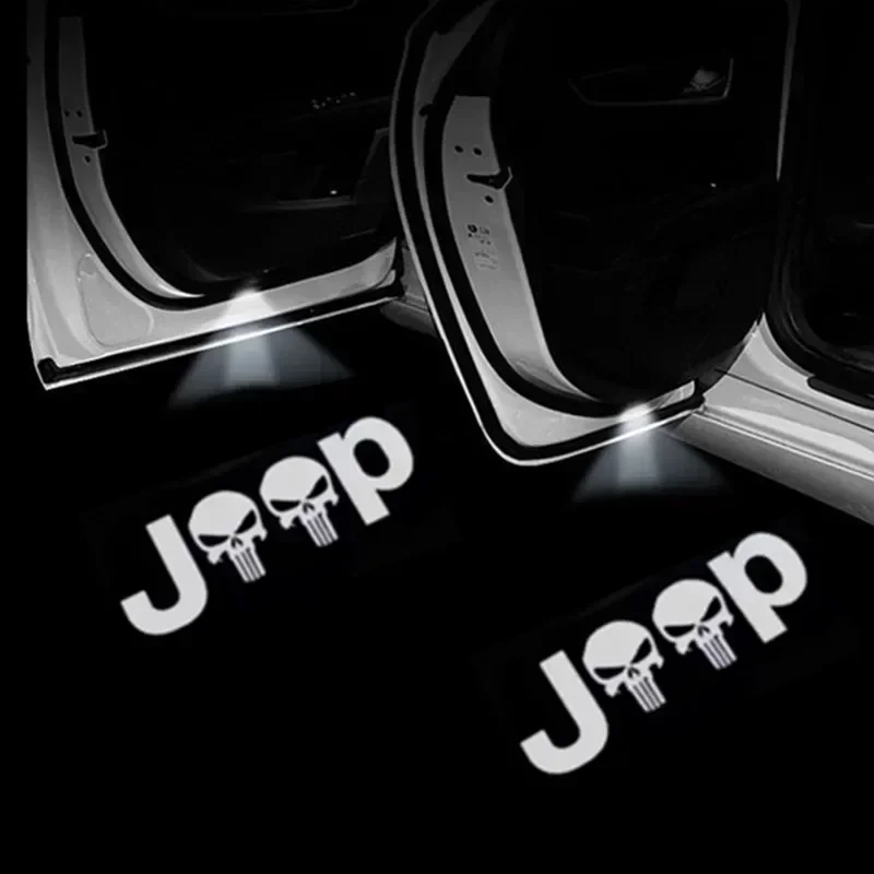 

LED Courtesy Door Shadow Light 2pcs/lot Welcome Light For Jeep Renegade Cherokee Grand Wrangler Courtesy Light Atmosphere Lamp